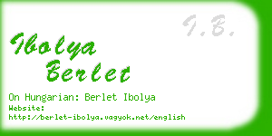 ibolya berlet business card
